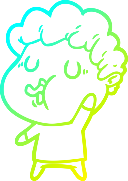 Bir insan tarafından çizilmiş bir çizgi film karakterinin çizimi.