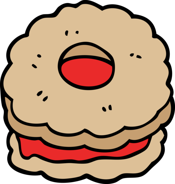 Bir insan tarafından çizilmiş çizgi film pijamalı bisküvi.