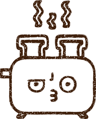 Bir insan tarafından çizilmiş tost makinesi kömürü.