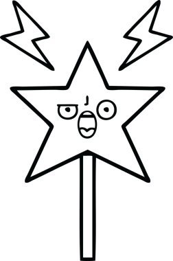 Bir insan tarafından çizilmiş sihirli bir değnek çizimi.