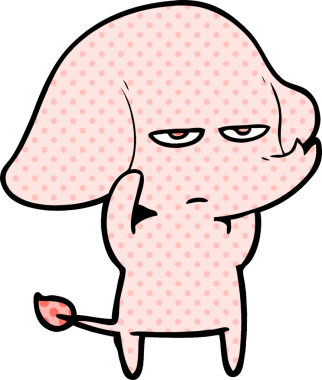 Bir insan tarafından çizilmiş kızgın bir fil.