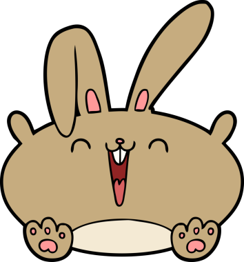 Bir insan tarafından çizilmiş çizgi film tavşanı