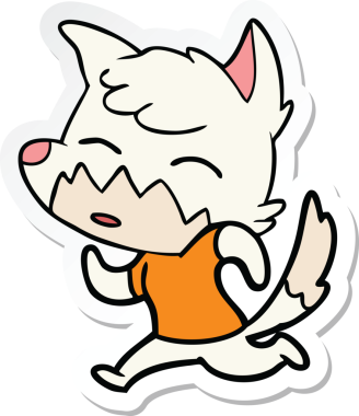 Bir insan tarafından çizilmiş bir tilkinin çıkartması.