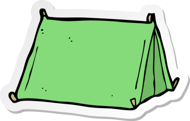 Bir insan tarafından çizilmiş geleneksel bir çadırın çıkartması.