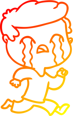 Bir insan tarafından çizilmiş ağlayan bir çizgi film karakteri çizimi.