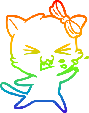 gökkuşağı gradyanı çizimi bir insan tarafından çizilmiş çizgi film kedisi