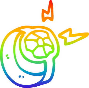 Gökkuşağı gradyan çizgi çizimi bir insan tarafından çizilmiş sihirli bir yüzük