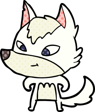 Bir insan tarafından çizilmiş dost canlısı bir kurt.