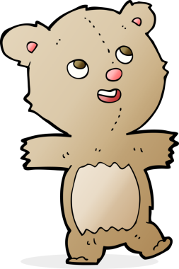 Bir insan tarafından çizilmiş oyuncak ayı.