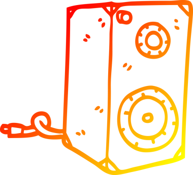 Bir insan tarafından çizilmiş bir çizgi film hoparlörünün sıcak gradyan çizimi