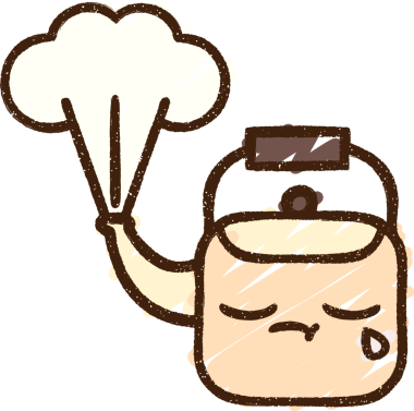 Bir insan tarafından çizilen buharlı çaydanlık tebeşiri