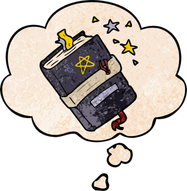 Bir insan tarafından çizilmiş grunge doku biçiminde düşünce baloncuğu olan büyü çizgi roman