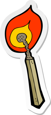 Bir insan tarafından çizilmiş bir karikatür yakma kibriti.