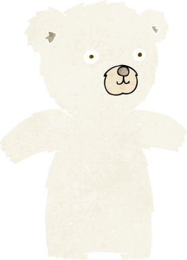 Bir insan tarafından çizilmiş şirin bir kutup ayısı.