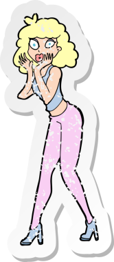 Bir insan tarafından çizilmiş bir karikatürün gerilimli çıkartması.