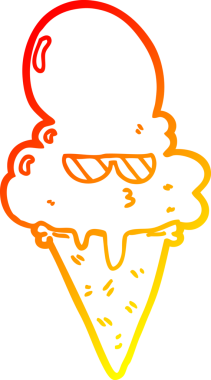 Bir insan tarafından çizilmiş, karikatür gibi serin bir dondurma çizimi.