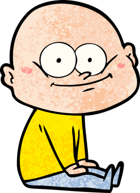 Bir insan tarafından çizilmiş kel bir adam.