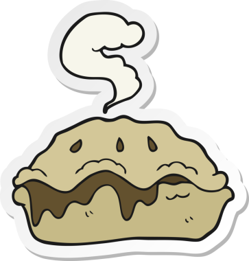 Bir insan tarafından çizilmiş sıcak turta etiketi.