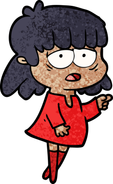 Bir insan tarafından çizilmiş yorgun bir kadın.