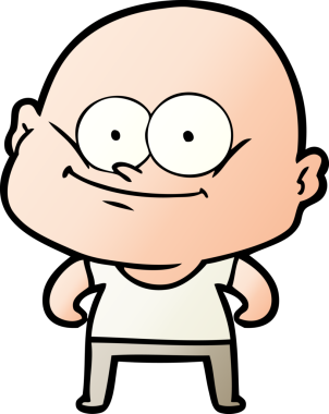 Bir insan tarafından çizilmiş kel bir adam.