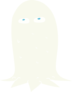 Bir insan tarafından çizilen cadılar bayramı hayaletinin düz renk çizimi