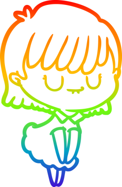 gökkuşağı gradyan çizimi bir insan tarafından çizilmiş bir karikatür kadın