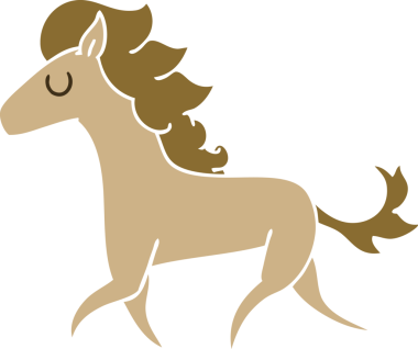 Bir insan tarafından çizilen el çizimi tuhaf koşu atı.