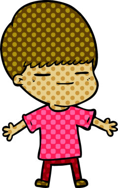 Bir insan tarafından çizilmiş kendini beğenmiş bir çocuk.