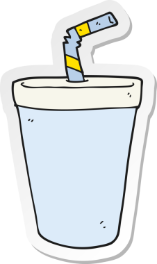 Bir insan tarafından çizilmiş karikatür gazozunun çıkartması.