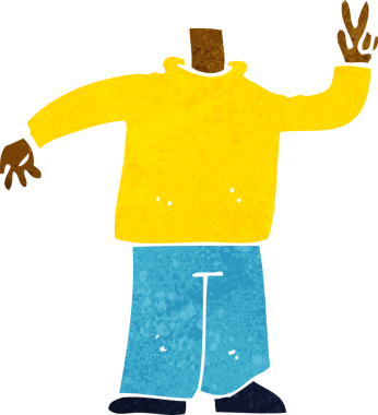 Bir insan tarafından çizilmiş olan ve barış işareti veren karikatür gövdesi (karikatürleri karıştırın ve eşleştirin)