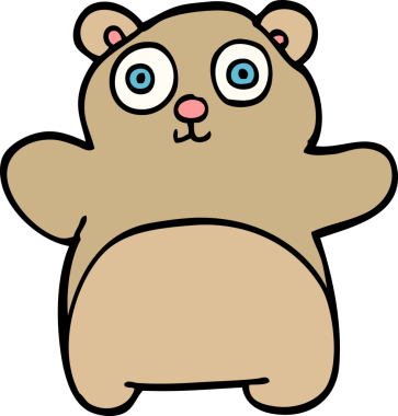 Bir insan tarafından çizilmiş bir oyuncak ayı.