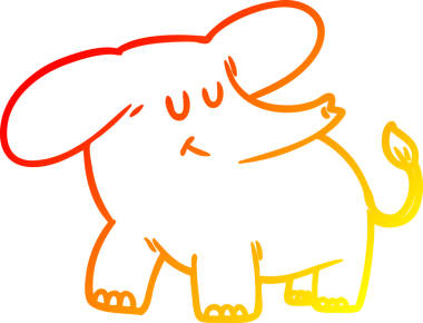 Bir insan tarafından çizilmiş karikatür fili çizimi