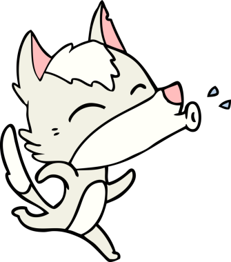 Bir insan tarafından çizilmiş uluyan kurt çizgi filmi.