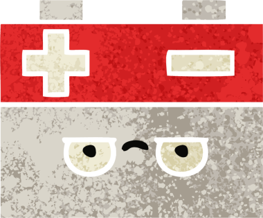 Bir insan tarafından çizilmiş bir araba aküsünün retro çizim tarzı karikatürü