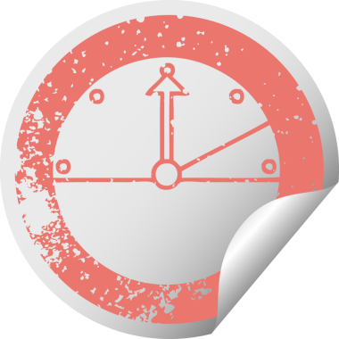 Bir insan tarafından çizilmiş hız göstergesinin sıkıntılı dairesel soyma etiketi