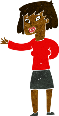 Bir insan tarafından çizilmiş bir karikatür kadın.