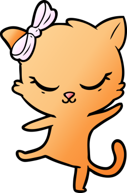 Bir insan tarafından çizilmiş sevimli çizgi film kedisi.