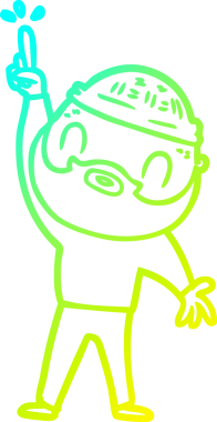 Bir insan tarafından çizilmiş sakallı bir karikatür çizimi.