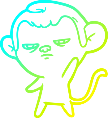 Bir insan tarafından çizilmiş bir çizgi maymun çizimi.