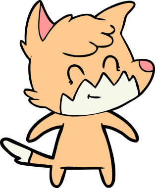 Bir insan tarafından çizilmiş çizgi film dostu tilki.