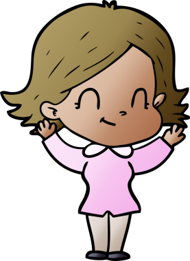 Bir insan tarafından çizilmiş karikatür dostu kız.