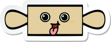 Bir insan tarafından çizilmiş şirin bir merdanenin çıkartması.