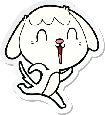 Bir insan tarafından çizilmiş şirin bir köpeğin çıkartması.