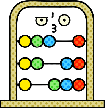 Bir insan tarafından çizilmiş abaküs çizgi filmi.