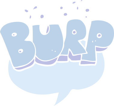 Bir insan tarafından çizilen geğirmenin düz renk çizimi