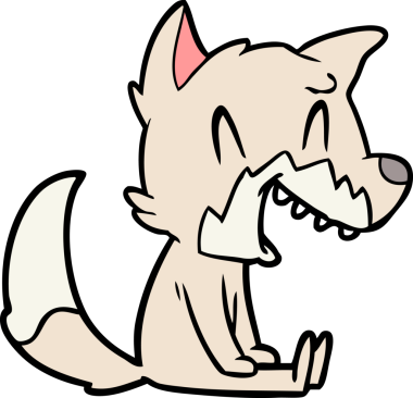 Bir insan tarafından çizilmiş gülen tilki çizgi filmi.