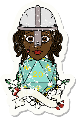 Retro Dövme Tarzı İnsan Dövüşçüsü Bir insan tarafından çizilmiş 20 zar atışıyla