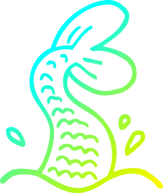 Bir insanın çizdiği karikatür deniz kızı kuyruğu çizimi.