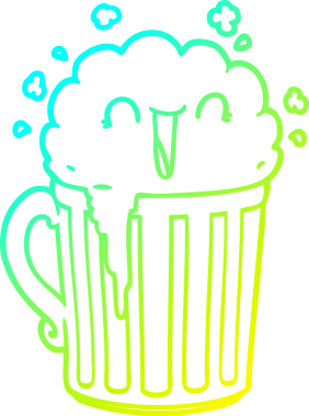 Bir insan tarafından çizilmiş mutlu bir çizgi film kupası çizimi.