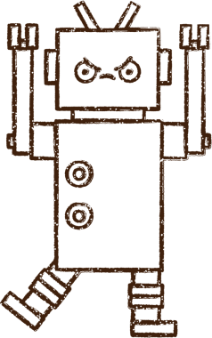 Kızgın Robot Kömür Bir insan tarafından çizilmiş